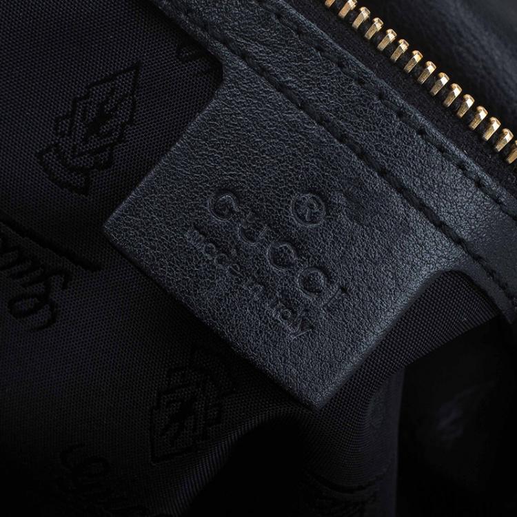 Pre Owned Gucci Black Leather Medium Darwin Convertible Backpack Bag