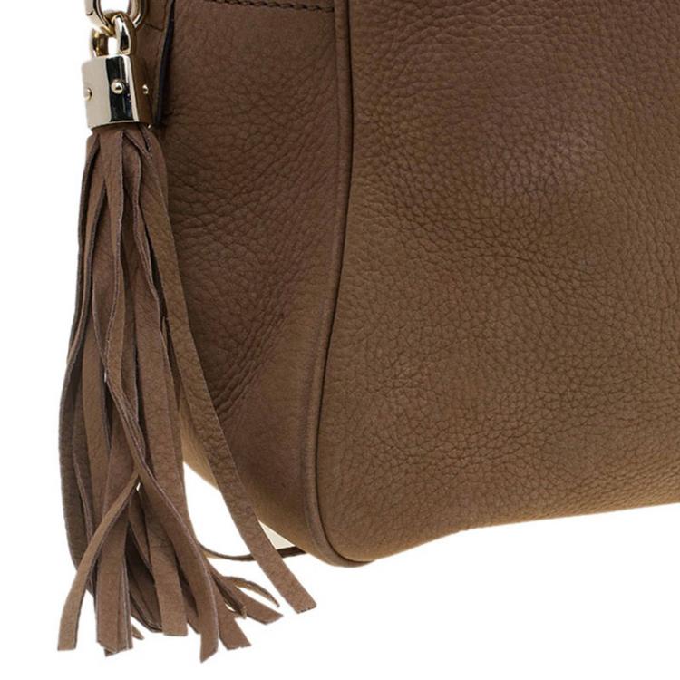 Pre Owned Gucci Brown Leather Soho Chain Satchel
