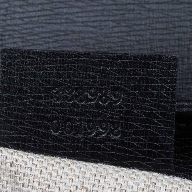 Pre Owned Gucci Black Leather Bamboo Top Handle Bag
