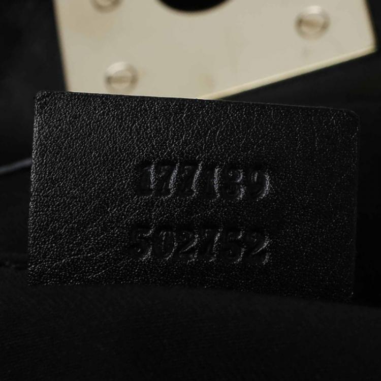 Pre Owned Gucci Black GG Canvas Medium Indy Top Handle Bag