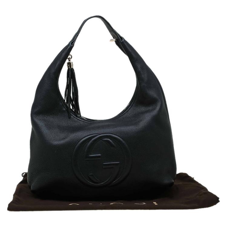 gucci black pebbled leather bag