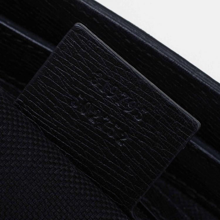 Pre Owned Gucci Black Leather Bright Bit Jasmine Top Handle Bag