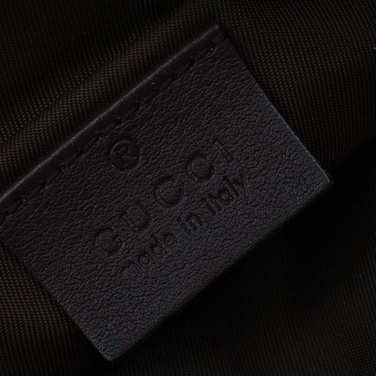 Pre Owned Gucci Dark Brown Guccissima Leather Wristlet Pouch