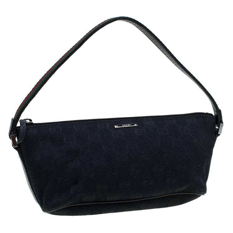 Pre Owned Gucci Black GG Canvas Banana Boat Pouch