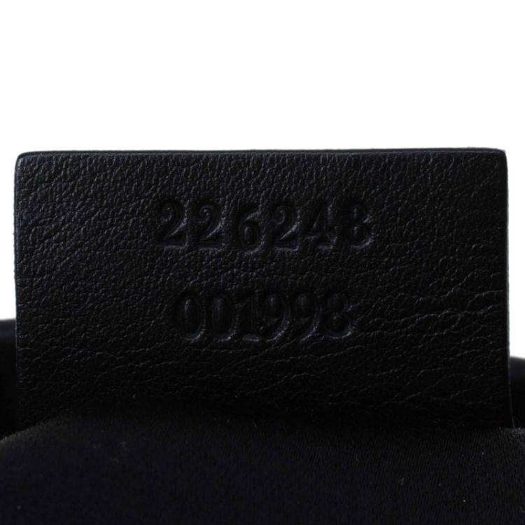 Pre Owned Gucci Black Satin Pop Night Wristlet Clutch
