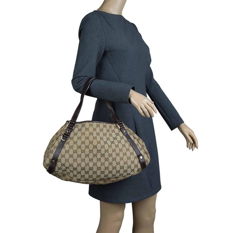 Gucci Beige/Brown GG Canvas Abbey D-Ring Shoulder Bag Gucci