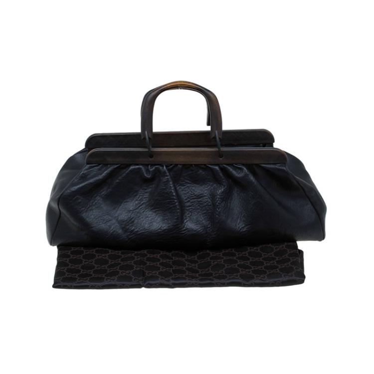 Pre Owned Gucci Black Leather Tom Ford Doctor bag