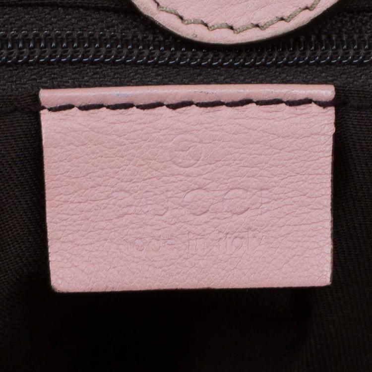 Pre Owned Gucci Beige/Pink GG Canvas D Ring Tote