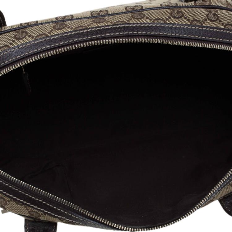 Pre Owned Gucci Beige/Ebony GG Canvas Princy Boston Bag