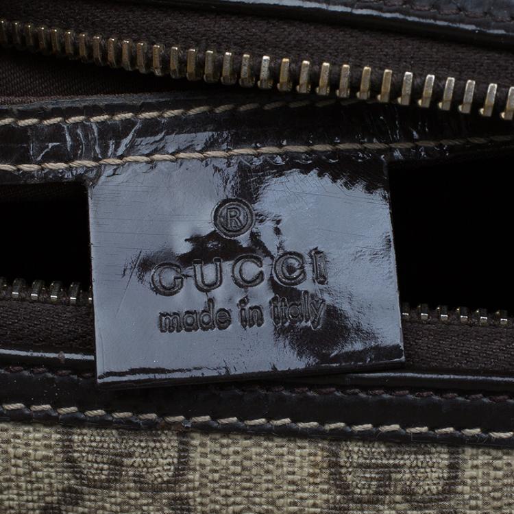 Pre Owned Gucci Beige/Ebony GG Supreme Coated Canvas Medium Hearts Joy Boston Bag