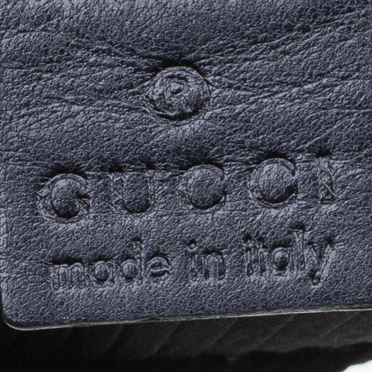 Pre Owned Gucci Black Silk Plisse Wristlet Clutch