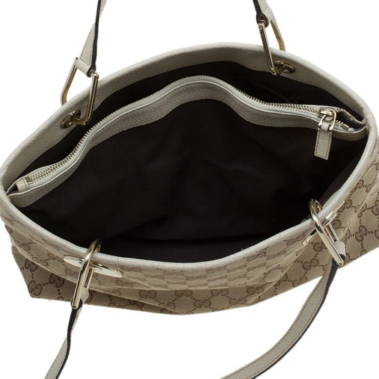 Pre Owned Gucci Beige GG Canvas Small Eclipse Tote