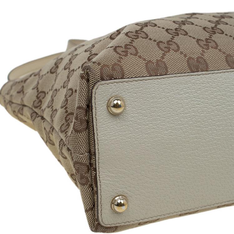Pre Owned Gucci Beige GG Canvas Small Eclipse Tote