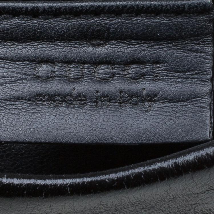 Pre Owned Gucci Metallic Black Leather Pop Night Wristlet Clutch