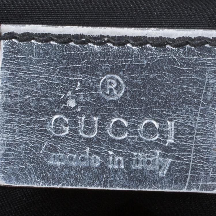 Pre Owned Gucci Silver GG Canvas Interlocking G Wristlet Pouch