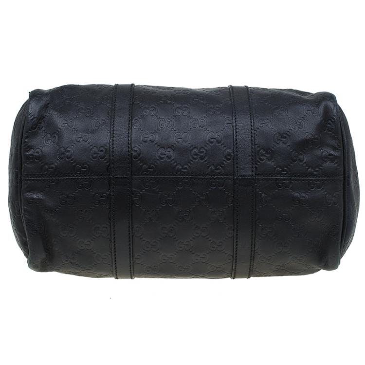 Pre Owned Gucci Black Guccissima Leather Medium Joy Boston Bag