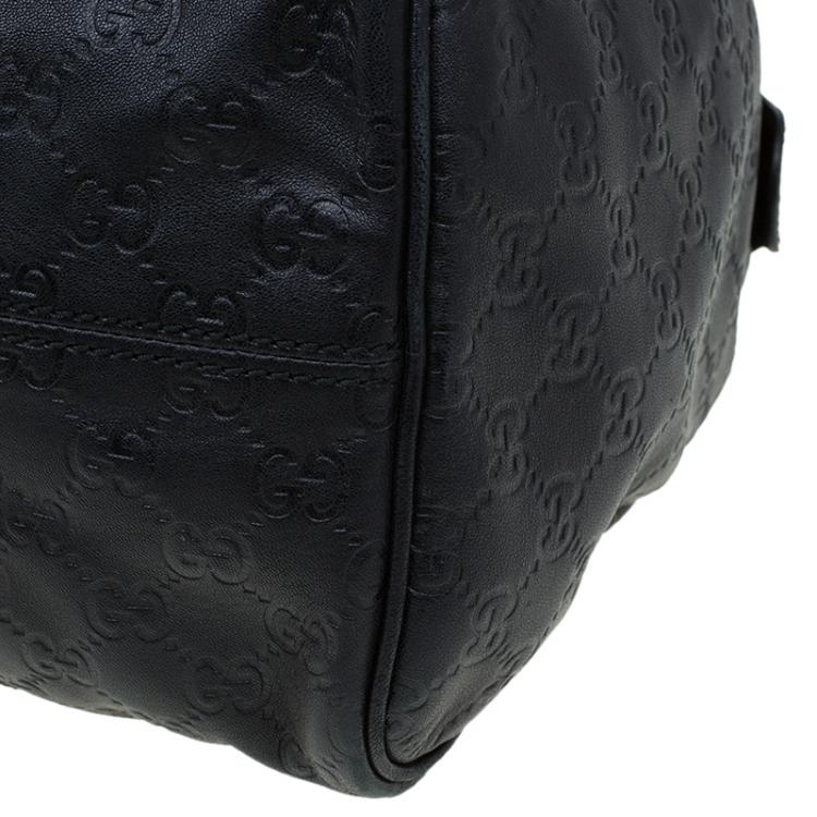 Pre Owned Gucci Black Guccissima Leather Medium Joy Boston Bag