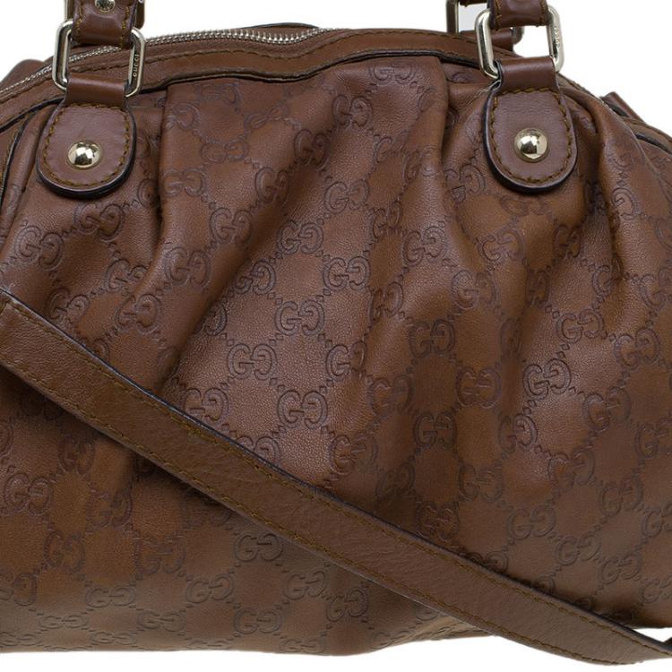 Pre Owned Gucci Brown Guccissima Leather Medium Sukey Boston Bag