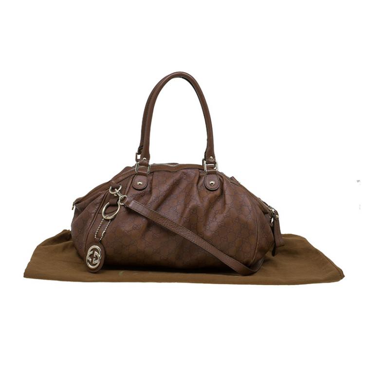 Pre Owned Gucci Brown Guccissima Leather Medium Sukey Boston Bag