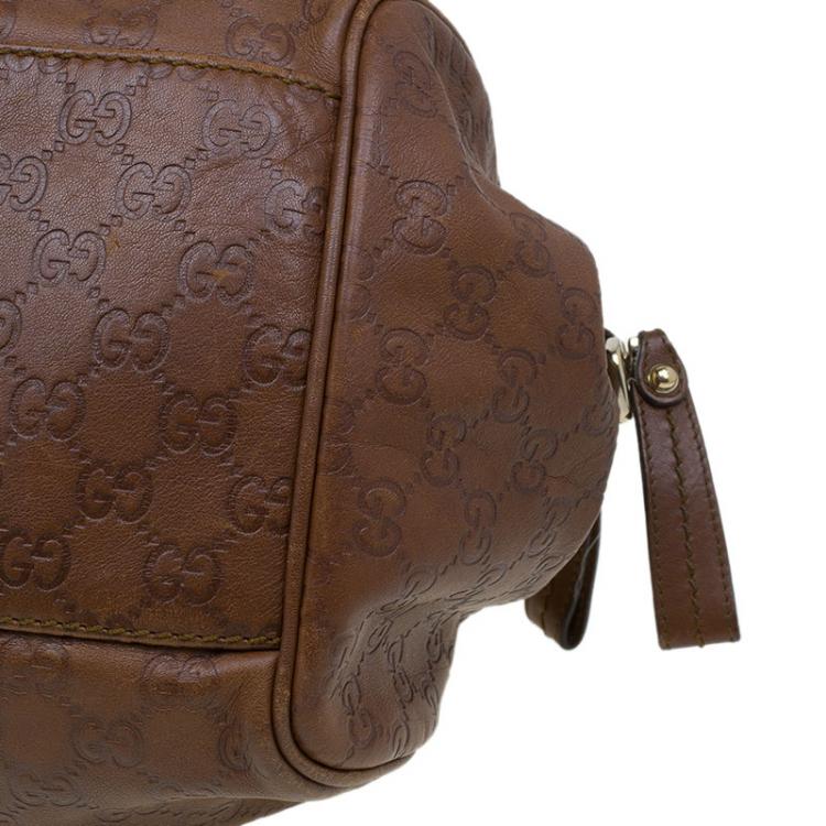 Pre Owned Gucci Brown Guccissima Leather Medium Sukey Boston Bag