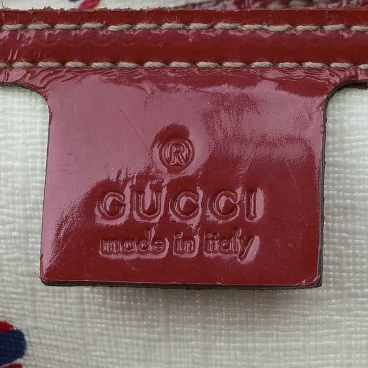 مملوكة مسبقًا Gucci White GG Supreme Valentines Day Joy Boston Bag