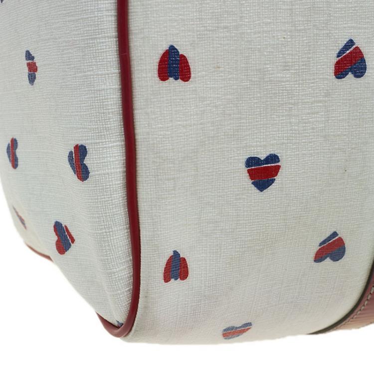 مملوكة مسبقًا Gucci White GG Supreme Valentines Day Joy Boston Bag