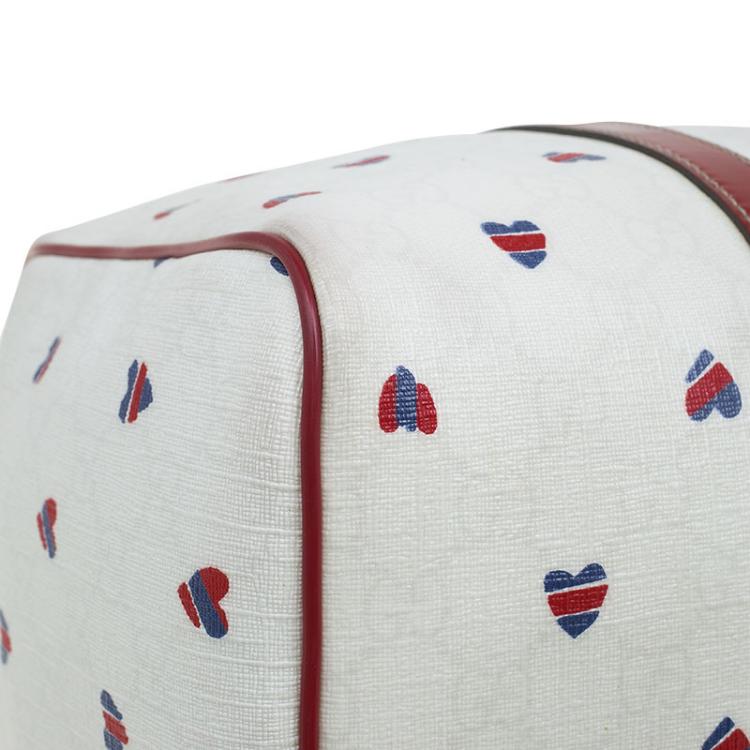 مملوكة مسبقًا Gucci White GG Supreme Valentines Day Joy Boston Bag