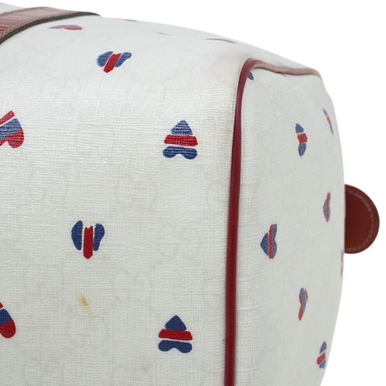 مملوكة مسبقًا Gucci White GG Supreme Valentines Day Joy Boston Bag