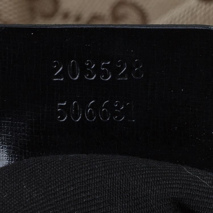 Pre Owned Gucci Black GG Canvas/Patent Leather Large Full Moon Tote