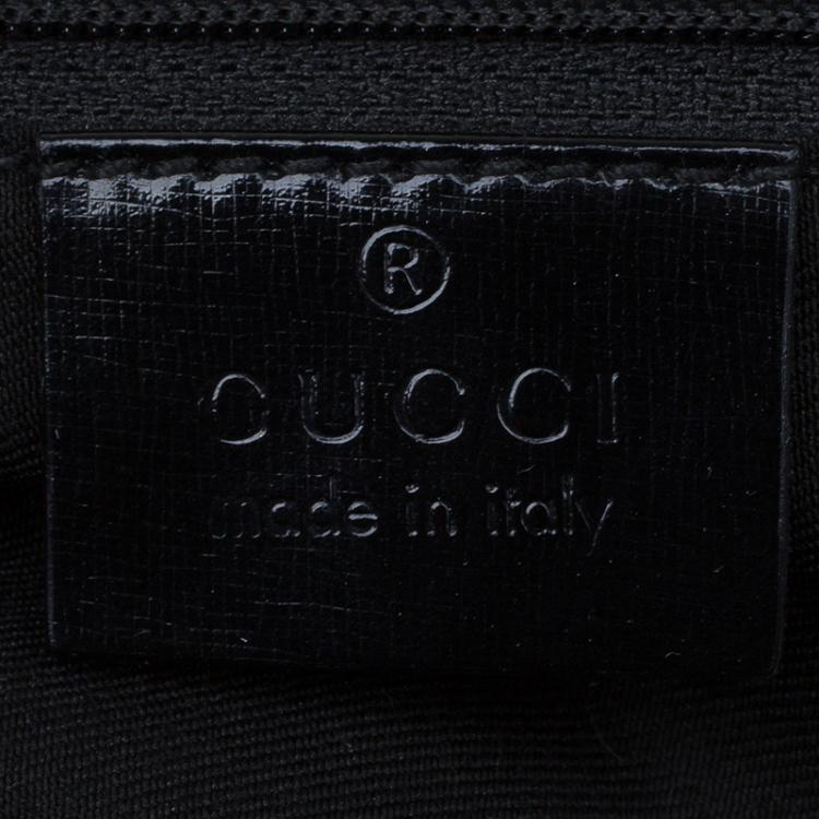 Pre Owned Gucci Black GG Canvas/Patent Leather Large Full Moon Tote