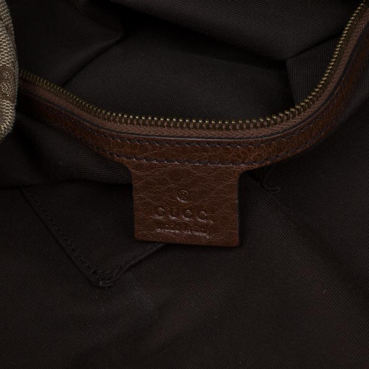 مملوكة مسبقًا Gucci Beige/Brown GG Canvas and Leather Jockey Boston Bag