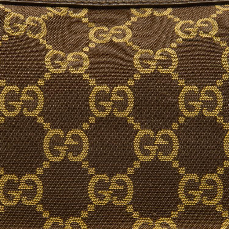 Pre Owned Gucci Brown GG Canvas Cosmetic Pouch
