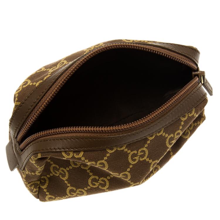 Pre Owned Gucci Brown GG Canvas Cosmetic Pouch
