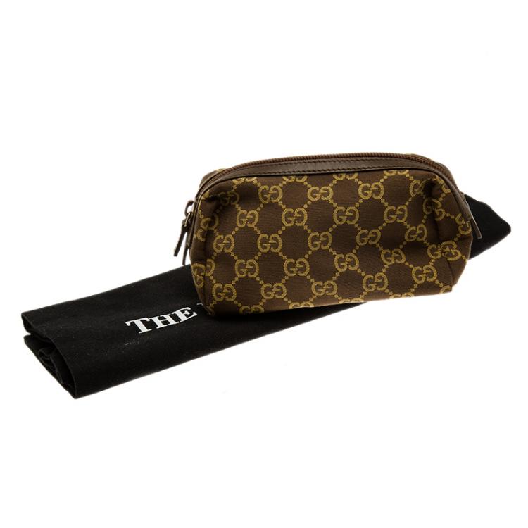 Pre Owned Gucci Brown GG Canvas Cosmetic Pouch
