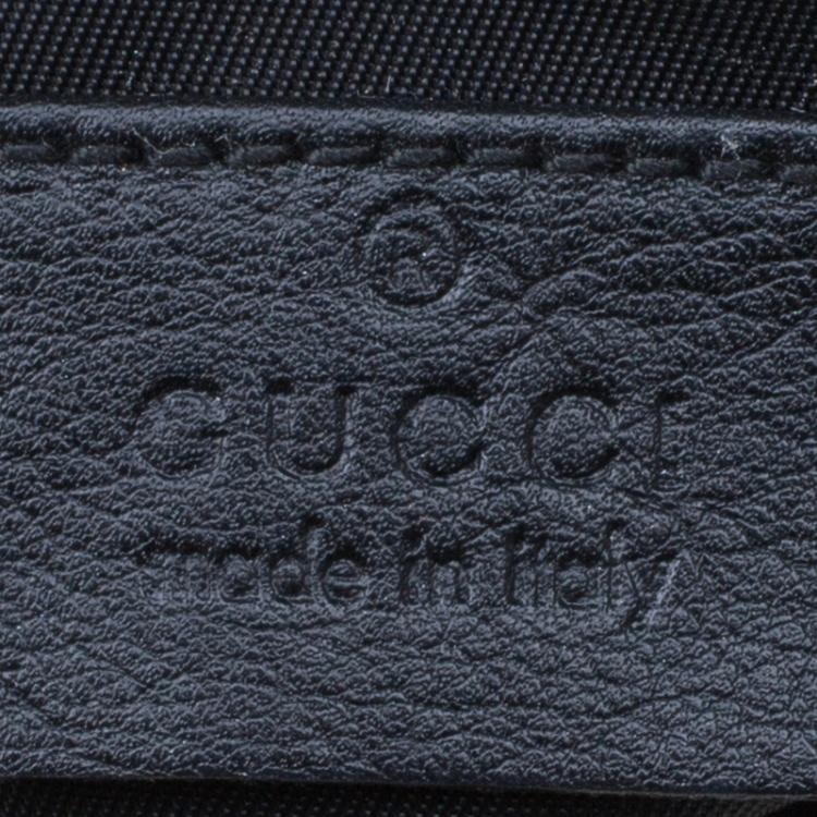 Pre Owned Gucci Black GG Canvas Interlocking G Wristlet Pouch