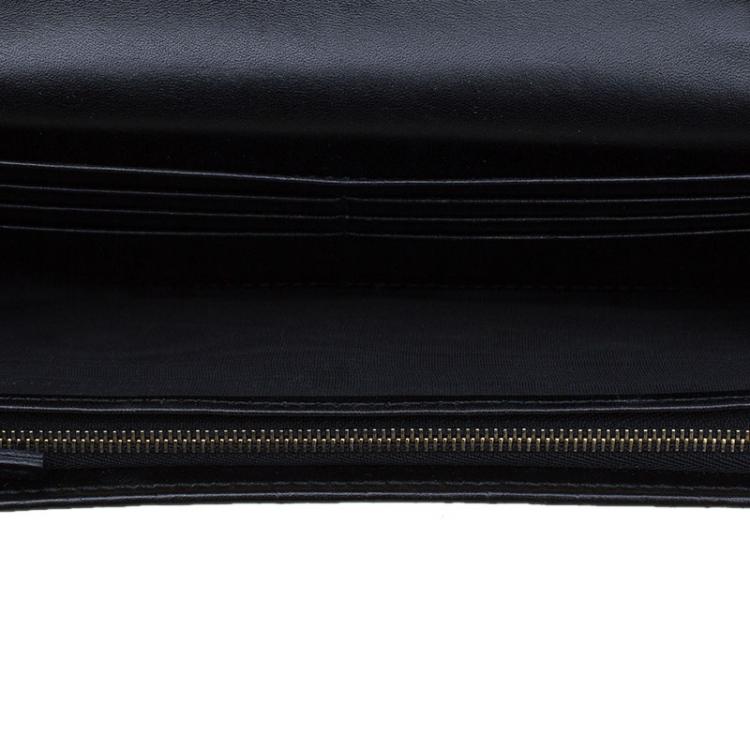 Gucci Print Zip Around Wallet Black in Calfskin Leather - US