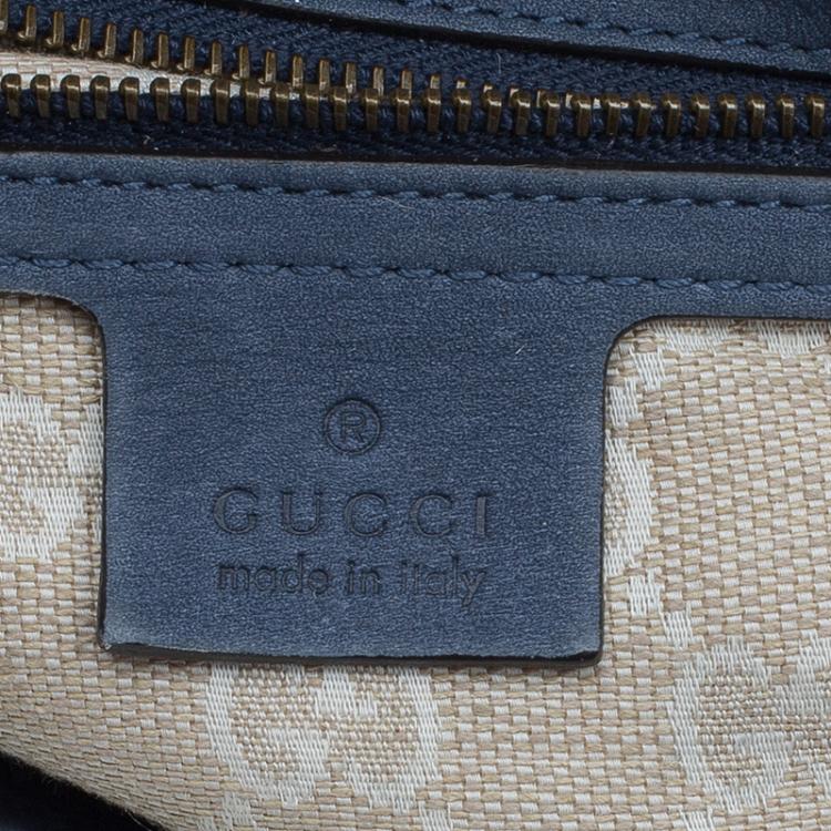 مملوكة مسبقًا Gucci Blue Soft Leather Stirrup Top Handle Bag