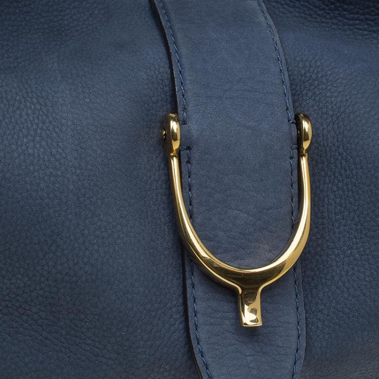 مملوكة مسبقًا Gucci Blue Soft Leather Stirrup Top Handle Bag