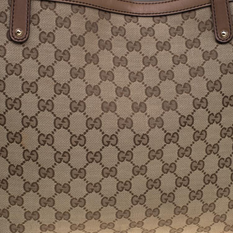 Pre Owned Gucci Beige/Brown GG Canvas Medium Craft Tote