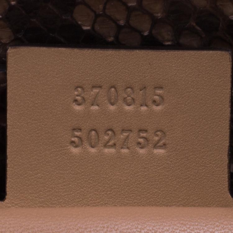 Pre Owned Gucci Beige Leather and Python Lady Bamboo Top Handle Bag