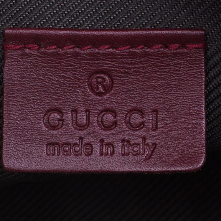 Pre Owned Gucci Burgundy Guccissima Leather Cosmetics Pouch