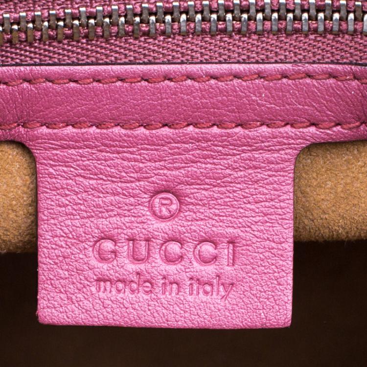 مملوكة مسبقًا Gucci Pink GG Supreme Canvas Medium Blooms Boston Bag