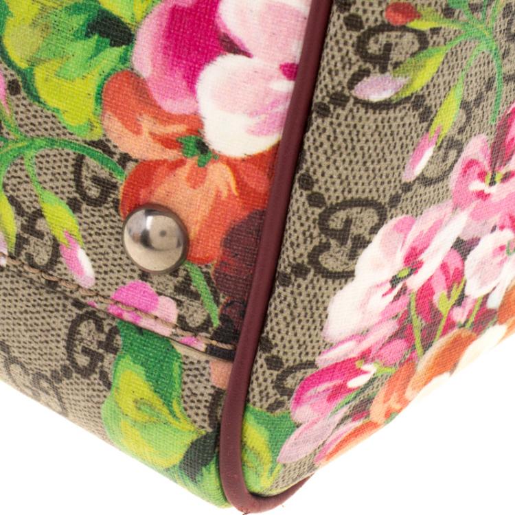 مملوكة مسبقًا Gucci Pink GG Supreme Canvas Medium Blooms Boston Bag