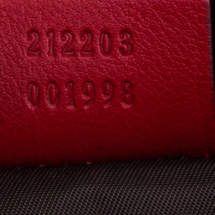 Pre Owned Gucci Red Guccissima Leather Interlocking G Wristlet Pouch