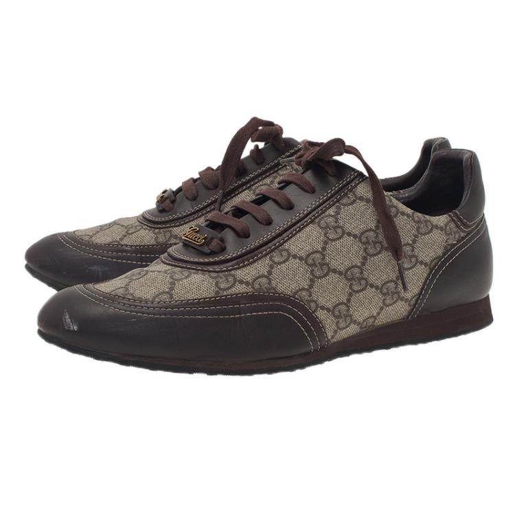 Pre Owned Gucci Beige Guccissima Canvas and Leather Sneakers Size 39 