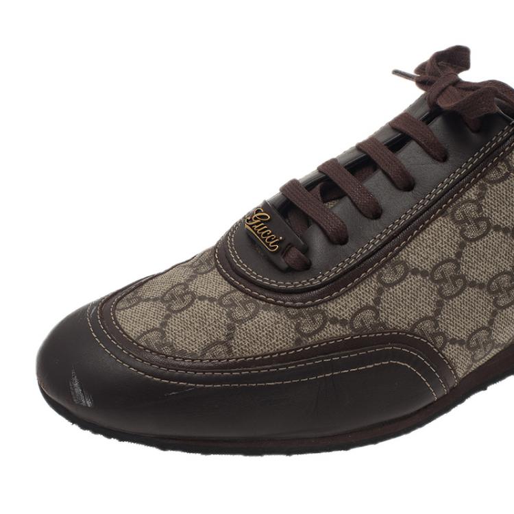 Pre Owned Gucci Beige Guccissima Canvas and Leather Sneakers Size 39 