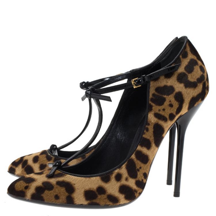 gucci leopard heels