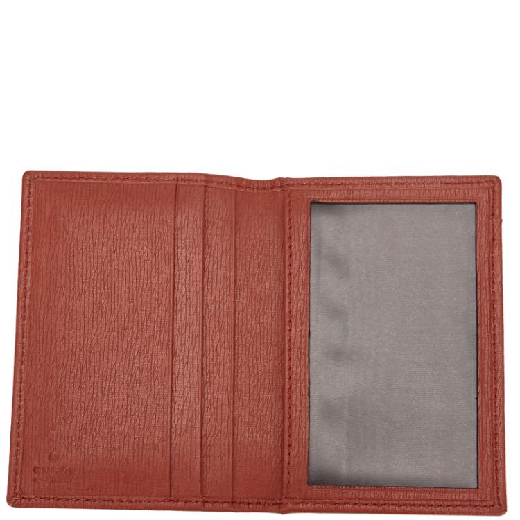 Pre Owned Gucci Brown Leather Interlocking GG Passport Cover