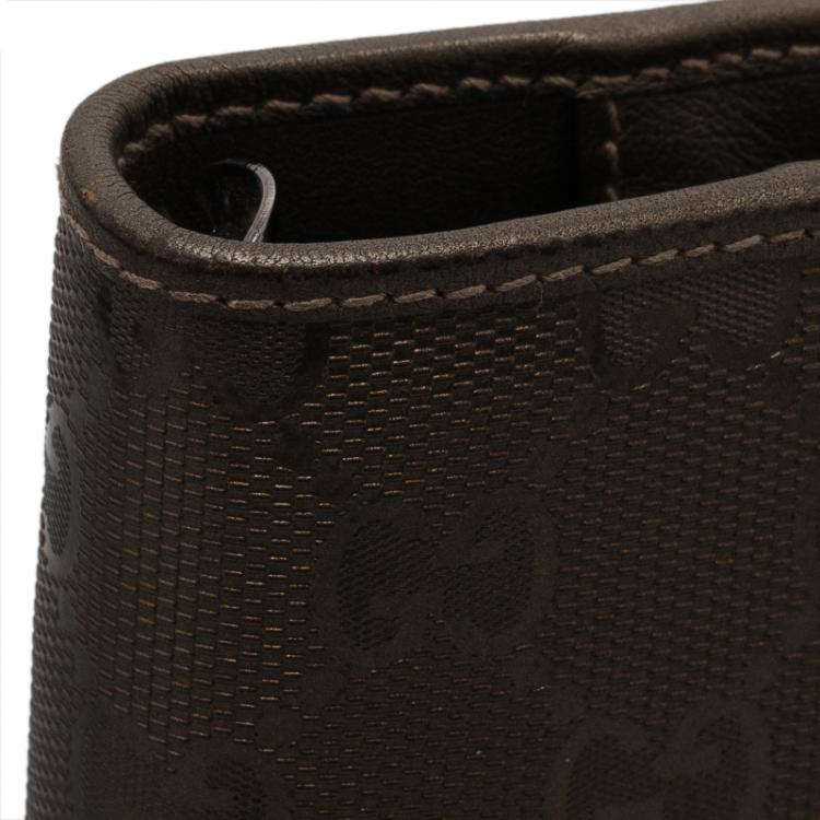Pre Owned Gucci Metallic Brown Guccissima Leather Organizer 