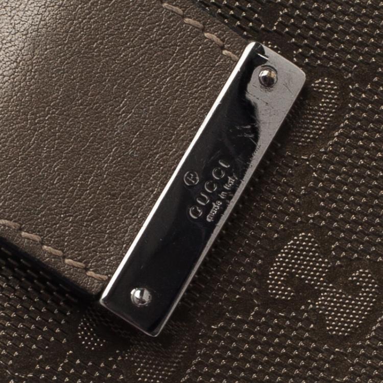 Pre Owned Gucci Metallic Brown Guccissima Leather Organizer 